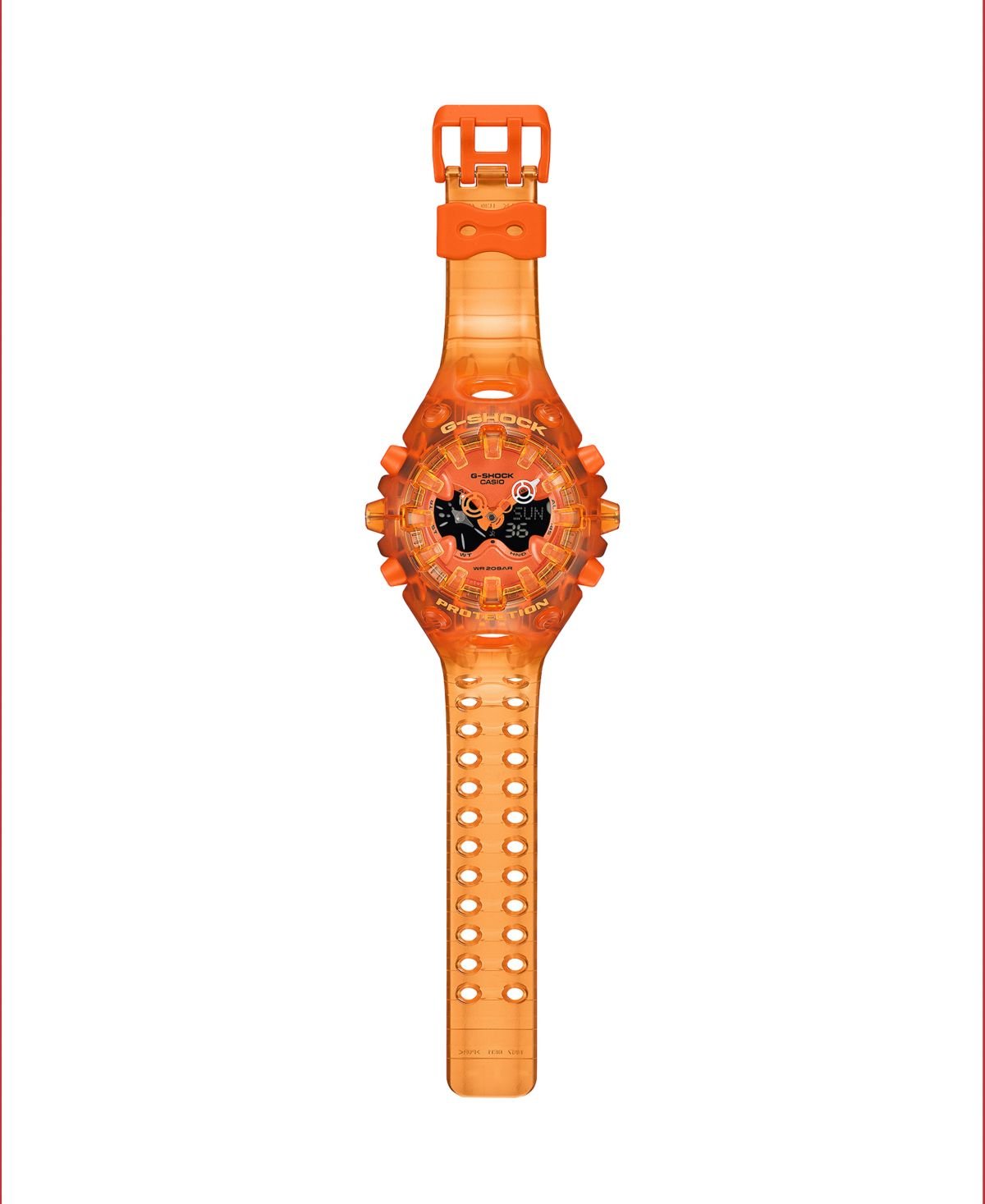 G-Shock Men's Japanese Quartz Analog Digital Orange Resin Watch 58.2mm