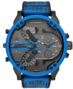 Diesel Men's Mr Daddy 2.0 Three-Hand Blue Silicone Strap Buckle Watch, 57mm