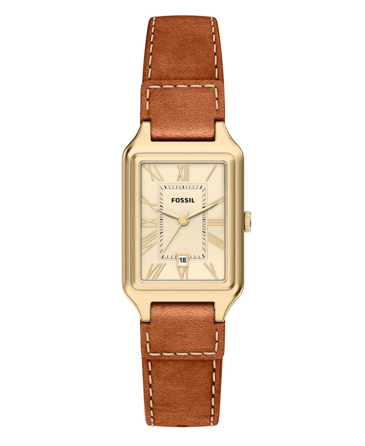 Fossil Women's Raquel Three-Hand Date Medium Brown Leather Watch 23mm
