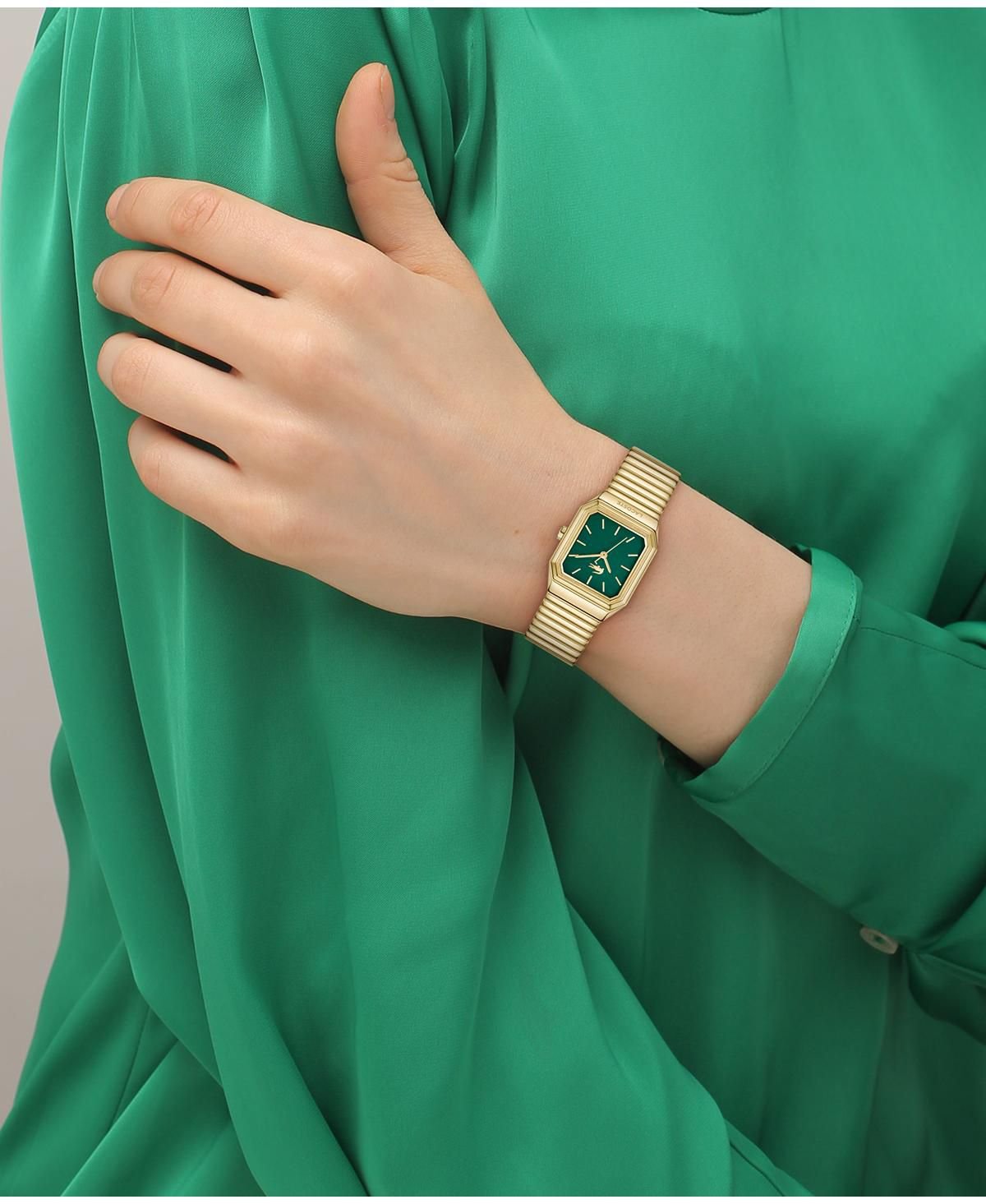 Lacoste Women's Rene Gold Tone Stainless Steel Mesh Bracelet Watch, 23x30.8mm