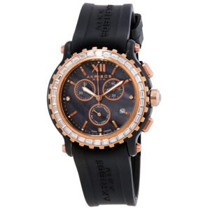 Akribos Chronograph Black Dial Black Ceramic Ladies Watch AK545BK