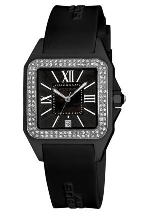 Akribos Black Mother of Pearl Dial Black Ceramic Ladies Watch AK546BK