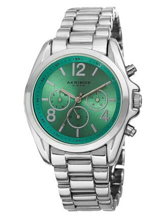 Akribos XXIV Multi-Function Green Dial Ladies Watch AK760SSTQ