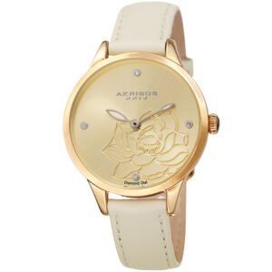 Akribos XXIV Diamond Gold Dial Ladies Watch AK1047WT