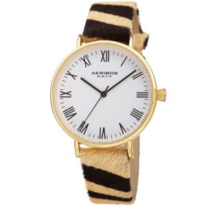 Akribos XXIV Quartz White Dial Ladies Watch AK1080YGB