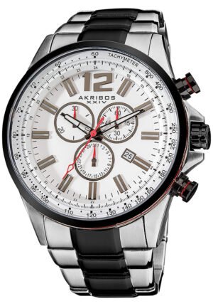 White Dial Two-tone Steel Chronograph Men's Watch AK619SSB - luxury watch