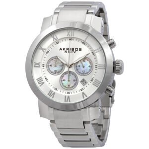 Akribos Grandiose Chronograph Silver Dial Stainless Steel Men's Watch AK622SS - luxury watch