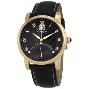 Essential Black Dial Men's Leather Watch AK913YG - luxury watch