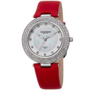 Quartz Diamond Crystal White Dial Ladies Watch AK1008RD - luxury watch