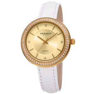 Quartz Diamond Gold Dial Ladies Watch AK1067YG - luxury watch