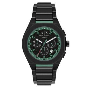 Sync Chronograph Quartz Black Dial Men's Watch AX4294 - luxury watch