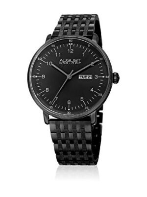 August Steiner Black Dial Black Ion-plated Men's Watch AS8215BK