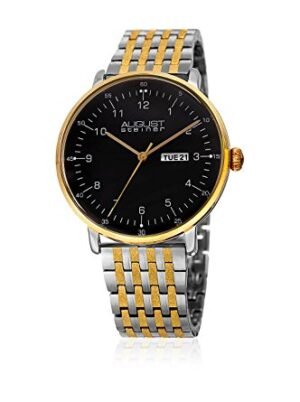 August Steiner Black Dial Two-tone Men's Watch AS8215TTG