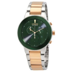 Citizen Chronograph Eco-Drive Green Dial Men's Watch AT2244-84X - luxury watch