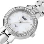 Burgi White Mother of Pearl Dial Stainless Steel Bracelet Ladies Watch BUR084SS