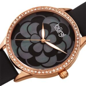 Burgi Black Mother of Pearl Dial Ladies Watch BUR203BKR