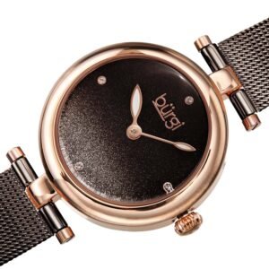 Burgi Black Dial Black-plated Mesh Ladies Watch BUR231GN
