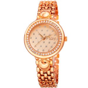 Burgi Argyle Style Crystal Rose Dial Ladies Watch BUR170RG