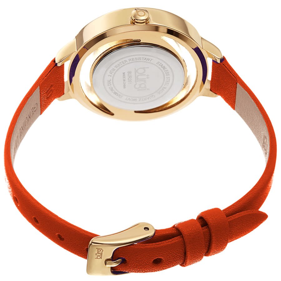 Burgi Quartz Diamond Silver Dial Ladies Watch BUR261OR - Image 4