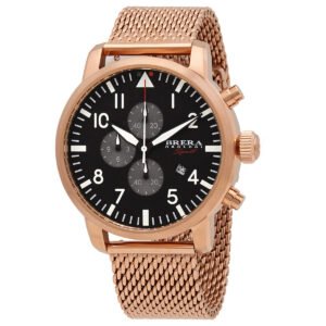 BRERA OROLOGI Tornado Chronograph Quartz Black Dial Men's Watch BRSPTOC4402-RG-MIL