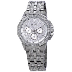 Bulova Multifunction Crystal Pave Dial Men's Men's Watch 96C134