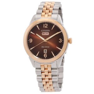 Rolan Eco-Drive Brown Dial Two-Tone Men's Watch AW0156-57X - luxury watch