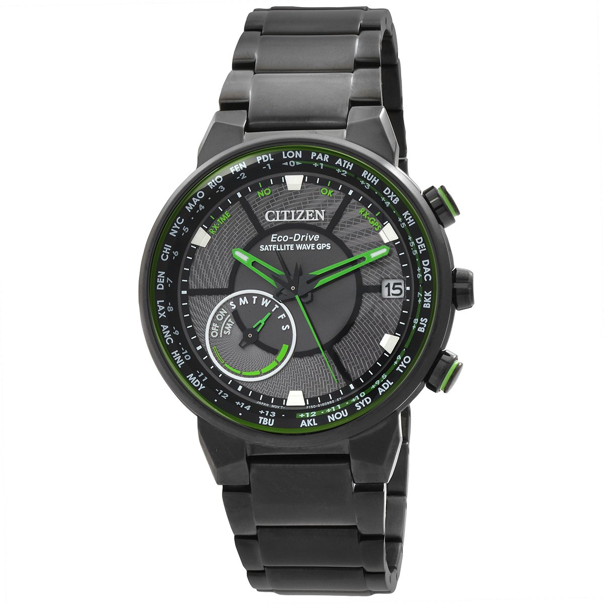 Satellite Wave GPS Freedom Black Eco-Drive Dial Men's Watch CC3035-50E - luxury watch