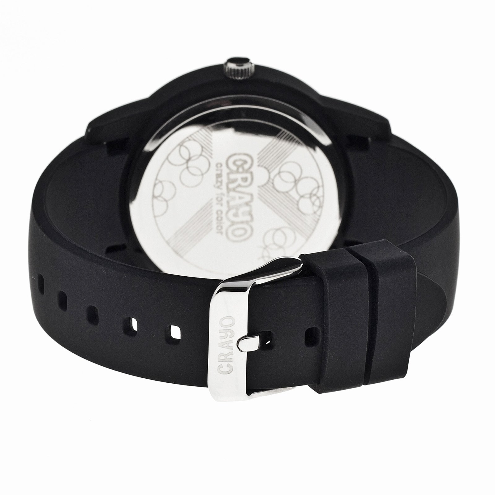 Crayo Festival Black Dial Black Silicone Unisex Watch CR2006