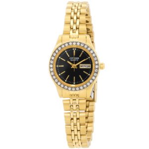 Citizen Quartz Crystal Black Dial Ladies Watch EQ0532-55E