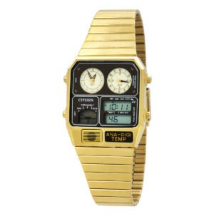 Citizen Alarm Chronograph Quartz Analog-Digital Brown Dial Men's Watch JG2103-72X