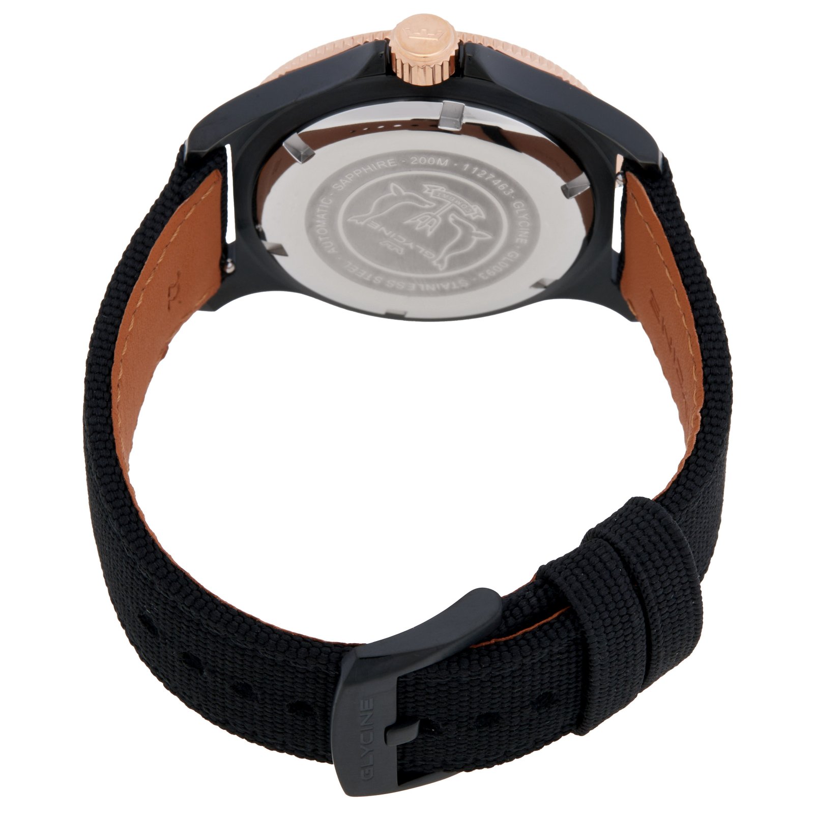 Glycine Combat Sub Automatic Black Dial Men's Nylon Watch GL0093 - Image 2