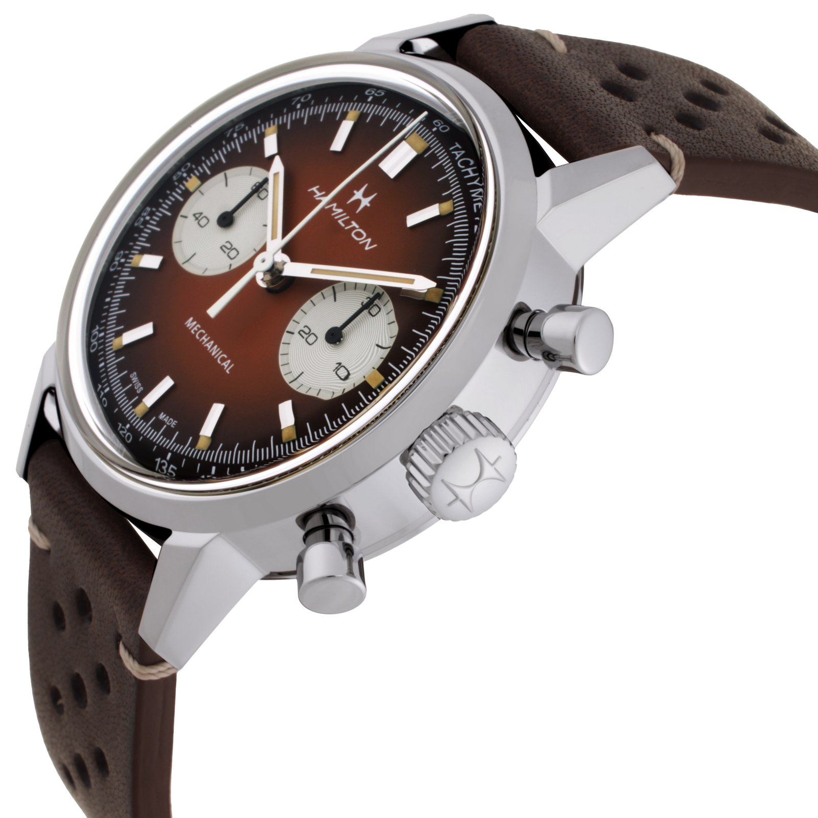 Hamilton Intra-Matic Chronograph Hand Wind Brown Dial Men's Watch H38429591 - luxury watch