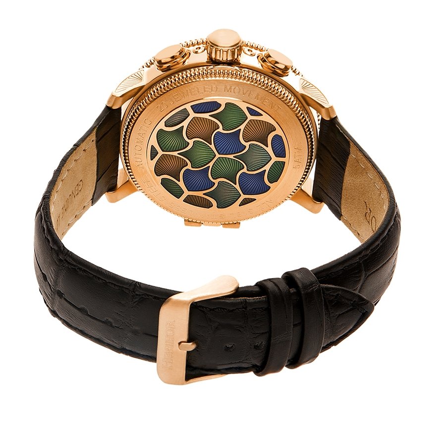 Heritor Aura Vitreous Enamel Semi-Skeleton Dial Men's Watch HR3503 - Image 3