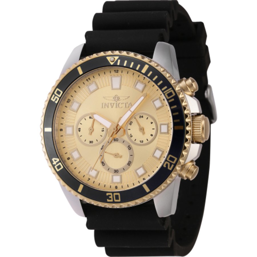 Invicta Pro Diver Chronograph GMT Quartz Gold Dial Men's Watch 46128