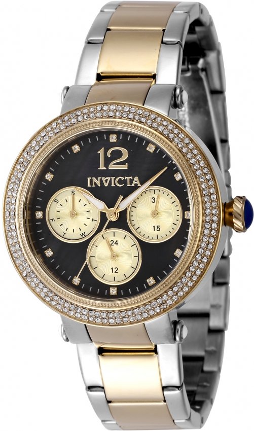 Invicta Bolt Quartz Crystal Black Dial Ladies Watch 48115