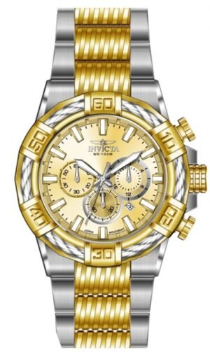 Invicta Bolt Chronograph GMT Quartz Gold Dial Men's Watch 49902