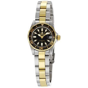 Invicta Signature Lady Quartz Black Dial Two-tone Ladies Watch 7063