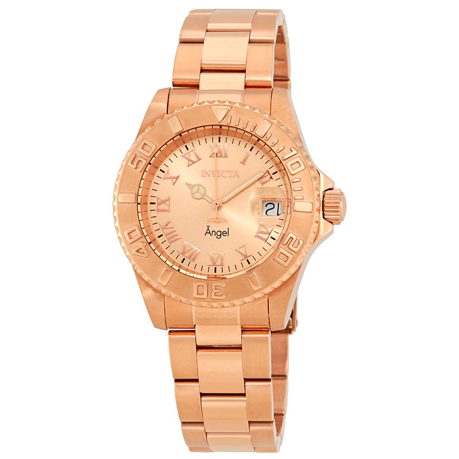 Angel Rose Dial Rose Gold-tone Ladies Watch 14322 - luxury watch