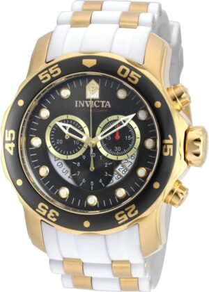 Pro Diver Chronograph Mother of Pearl White Polyurethane Men's Watch 20289 - luxury watch