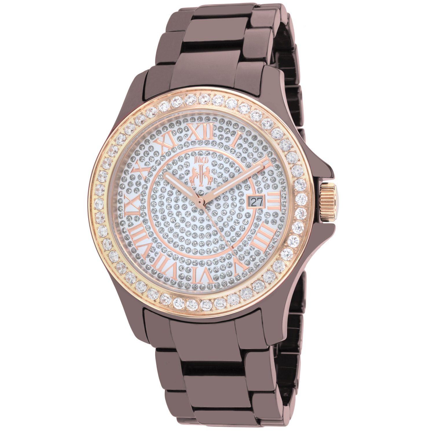 Ceramic Crystal Pave Dial Ladies Maroon Watch JV9416 - luxury watch