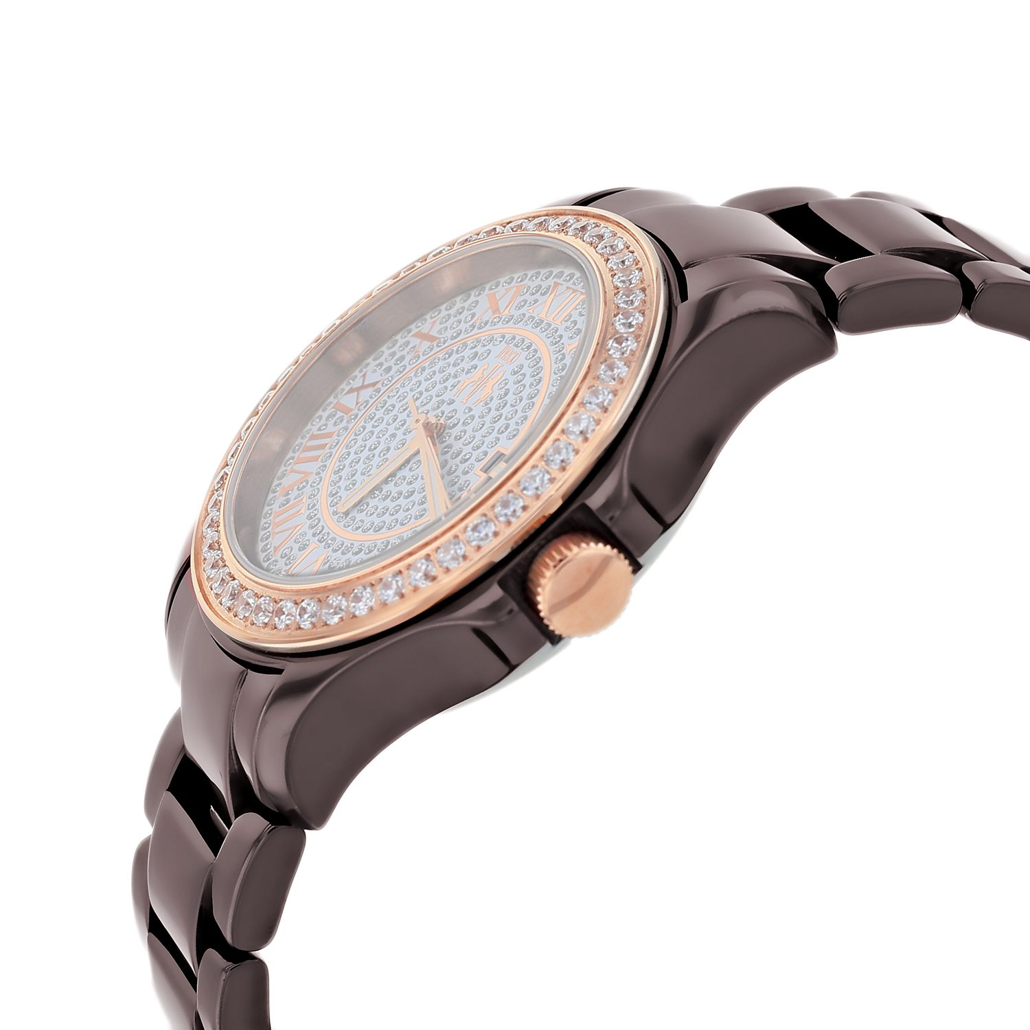 Ceramic Crystal Pave Dial Ladies Maroon Watch JV9416 - luxury watch