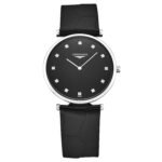 Longines La Grande Classique Quartz Diamond Black Dial Ladies Watch L4.709.4.55.2