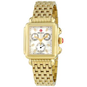 Michele Deco Day Diamond Yellow Gold-tone Ladies Watch MWW06P000016