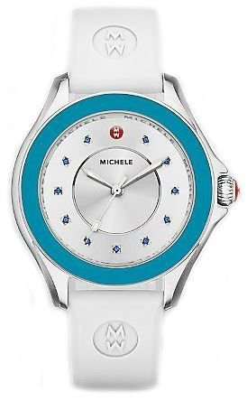 Michele Cape Silver Dial Ladies Blue Topaz Watch MWW27A000010