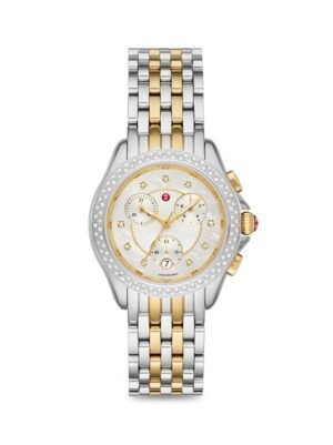 Michele Belmore Chronograph Quartz Diamond Silver Dial Ladies Watch MWW29B000024