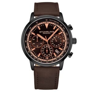 Stuhrling Original Monaco Brown Dial Brown Leather Men's Watch M15891