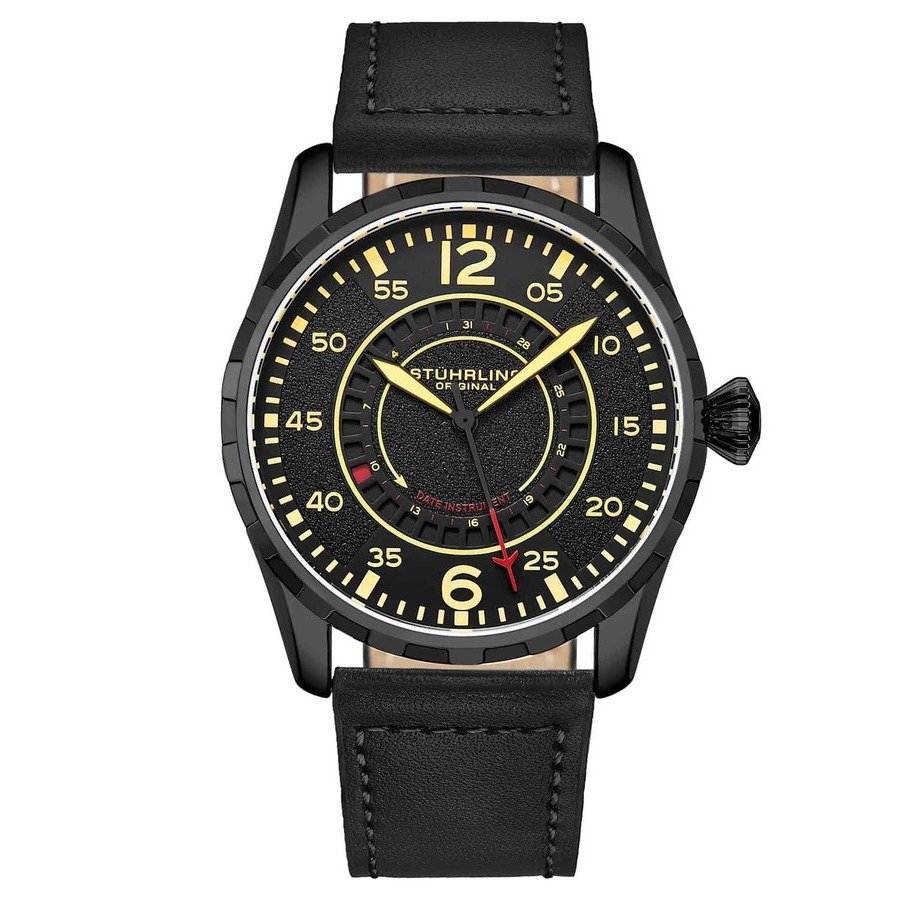 Stuhrling Original Aviator Black Dial Men's Watch M15933