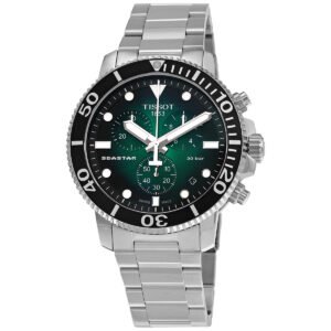 Tissot Seastar Chronograph Quartz Green Dial Men's Watch T120.417.11.091.01 - luxury watch