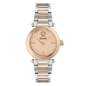 Versace Greek Quartz Rose Gold Dial Ladies Watch VE5B00425