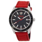 Versace V-Dome Quartz Black Dial Men's Watch VE8E00124